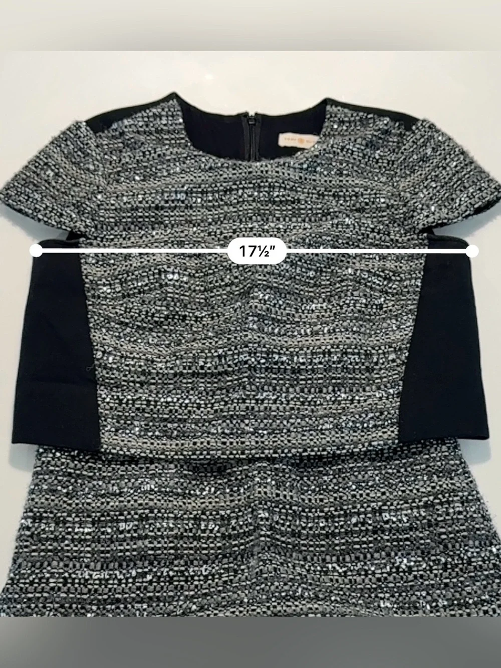 Tory Burch Deandra Gray Tweed Metallic Dress Size 4